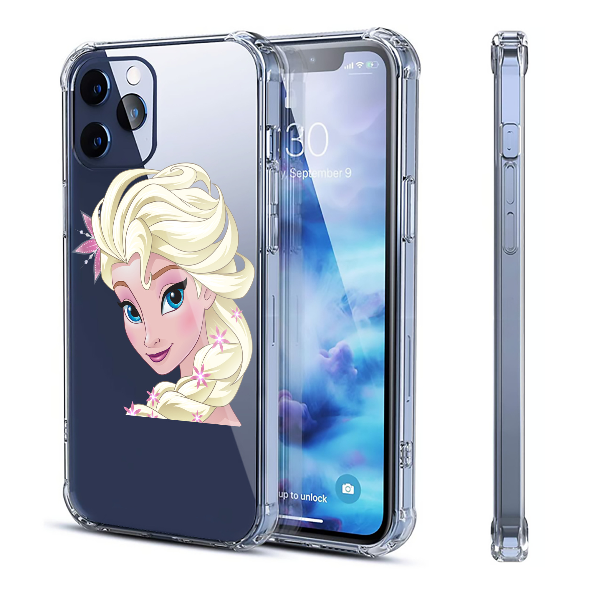 （画像用） アナと雪の女王 アンナ エルサ Frozen Anna Elsa 【iPhone 12シリーズ対応】透明スマホケース（クリアソフトケース）